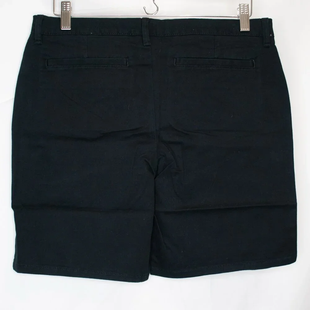 NEW Gap Kids Chino Shorts Girls 16 Plus Black Solid School Uniform Casual T06